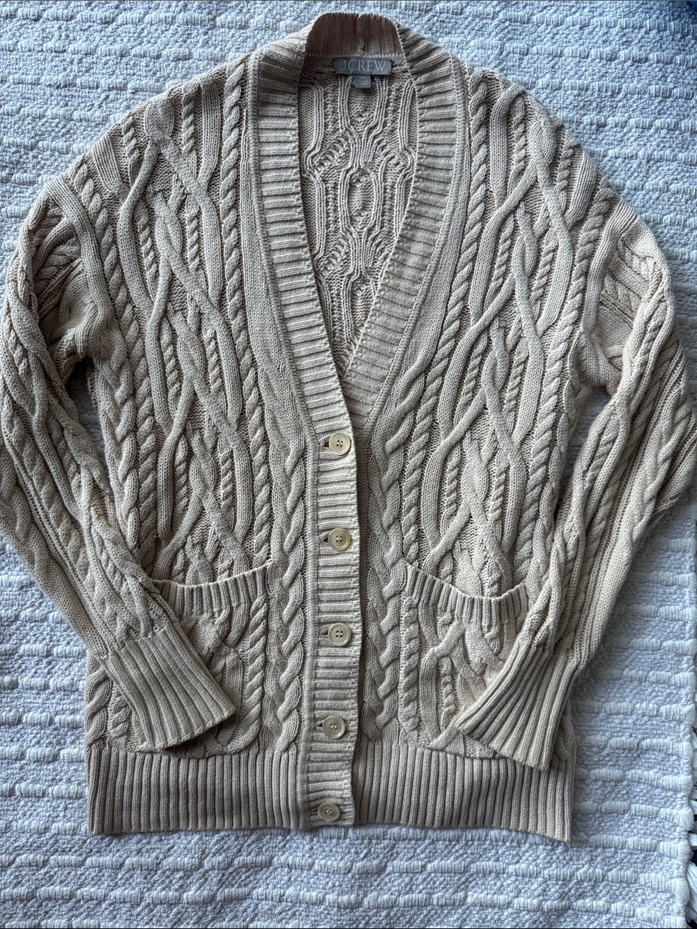 J. Crew Cable knit Cardigan Sweater
